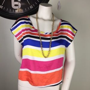 Charlotte Russe colorful stripe top size medium